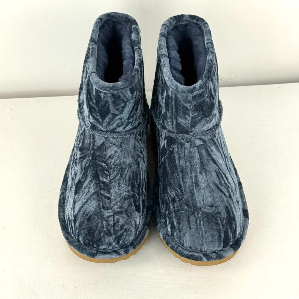 Youth US Size 6 - UGG Classic Mini II Velvet Fashion Winter Boots - Ocean Blue